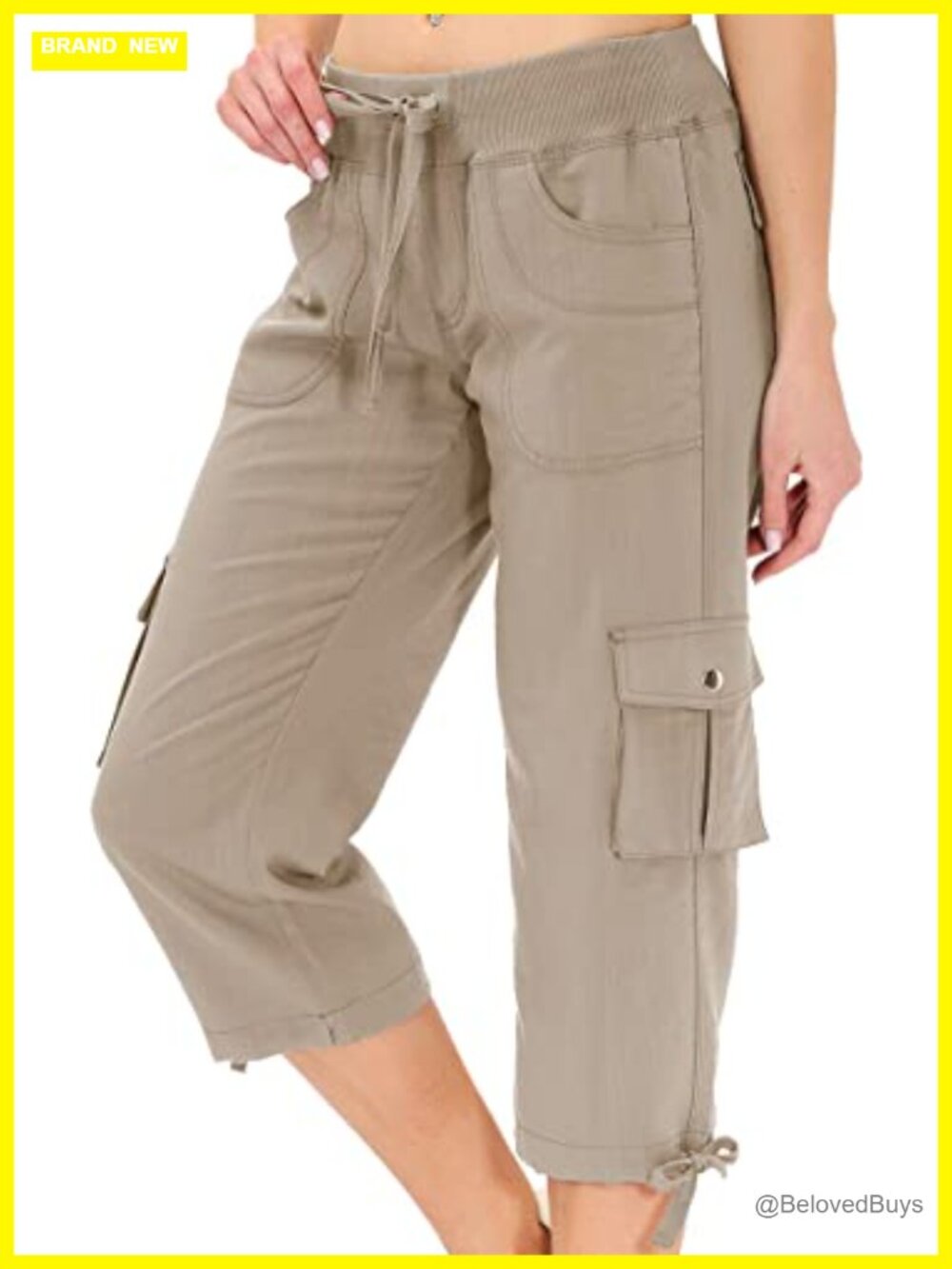 MoFiz Womens Cargo Capris with Pockets Loose Fit Lightweight Hiking Pants
